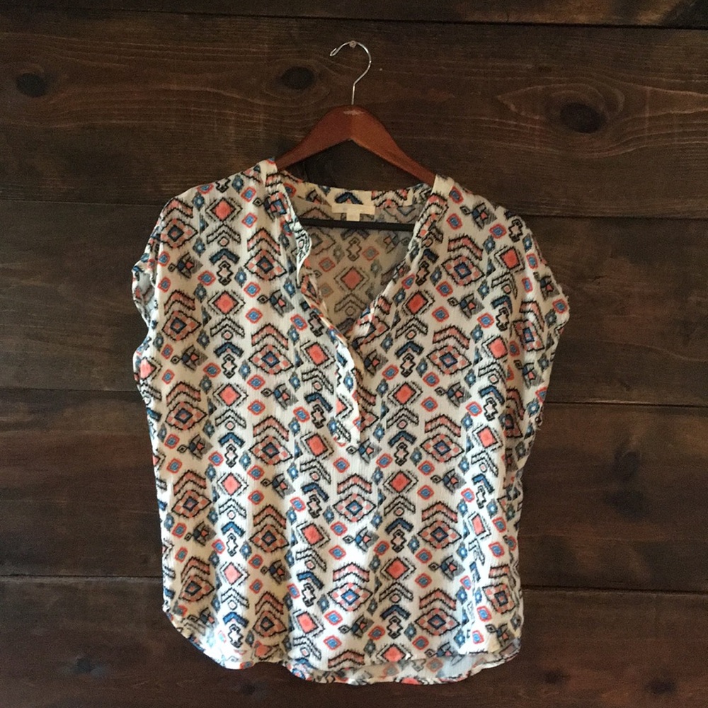 Patterned relaxed blouse